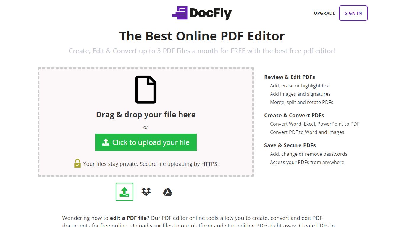 Free PDF Editor | The Best Online PDF Editor by DocFly